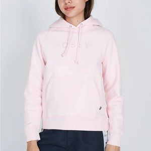 Obey “Annie” pink embroidered sweatshirt